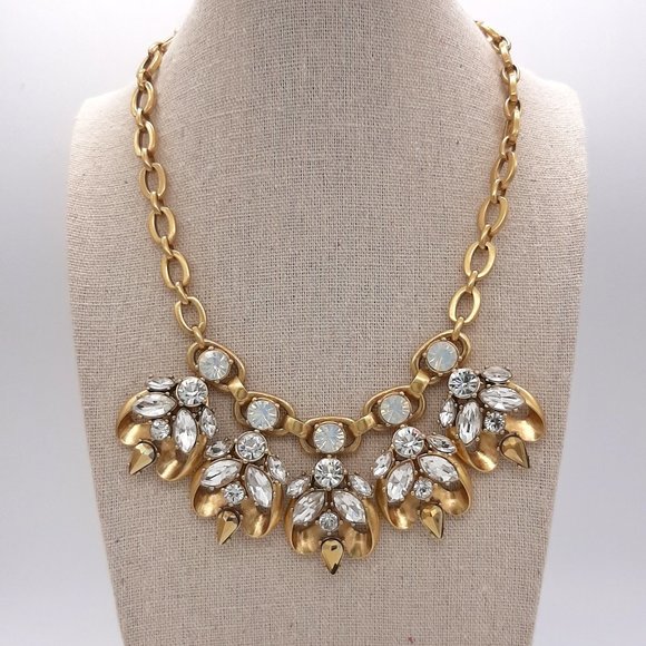 J. Crew Jewelry - J. Crew Rhinestone & Gold Tone Statement Necklace